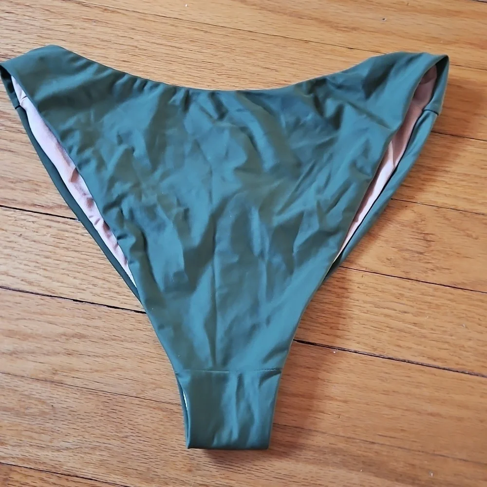 J Crew Green Bikini Bottom, Brand New With Tags & Liner, Sz S